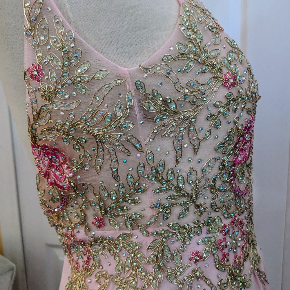 Jovani Elegant Pink Chiffon Dress - Picture 4 of 16